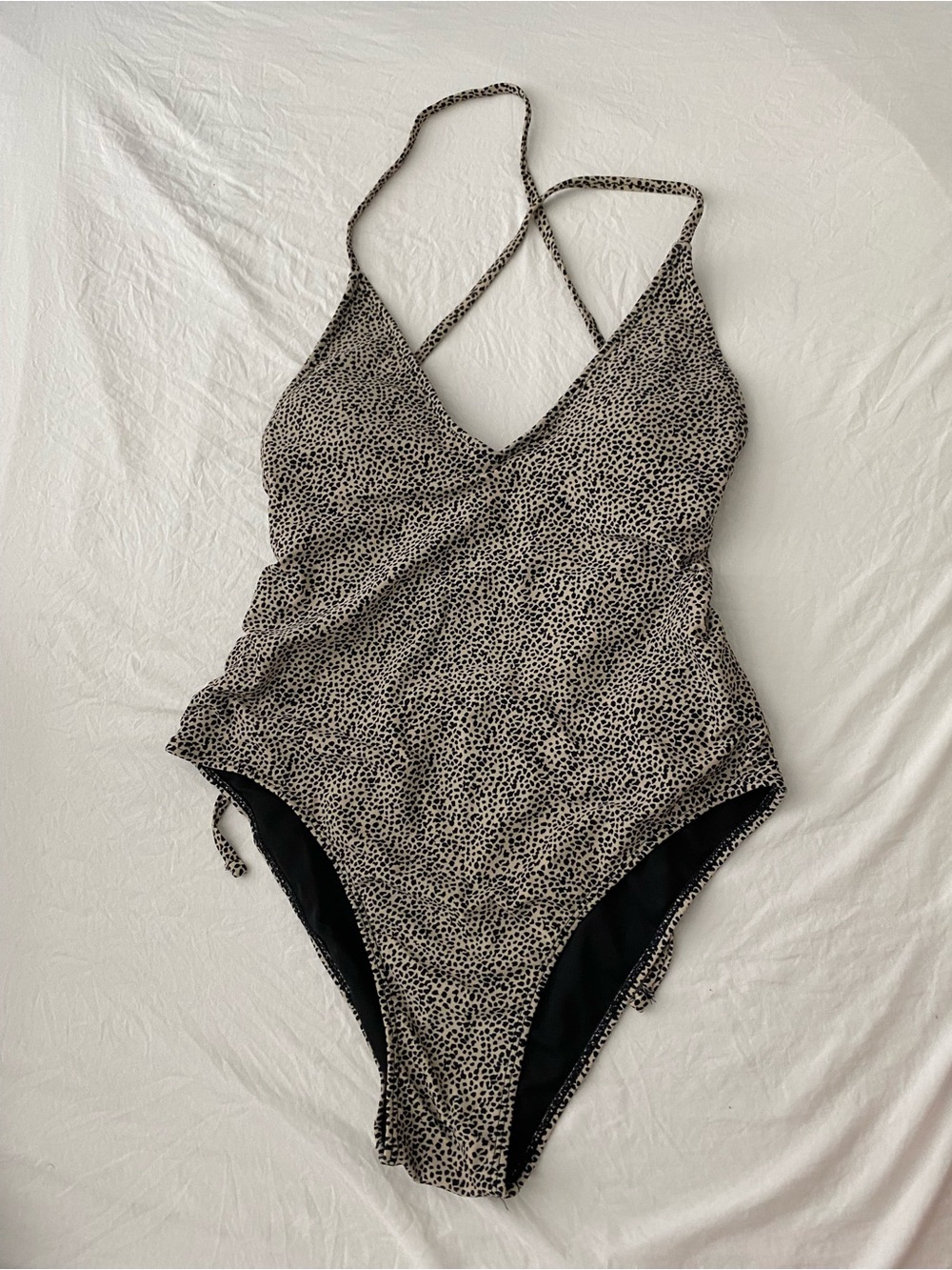 xhilaration strappy swimsuit, high cut, corset back.